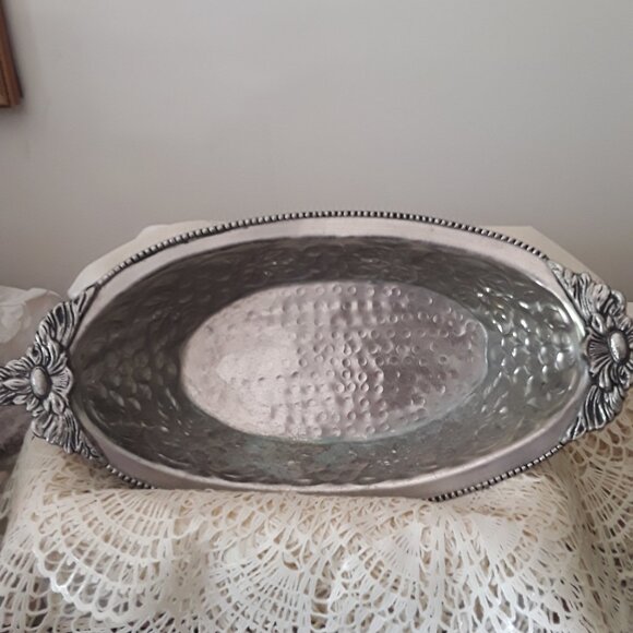 Vintage Large Hammered Metal Bowl - Picture 1 of 7